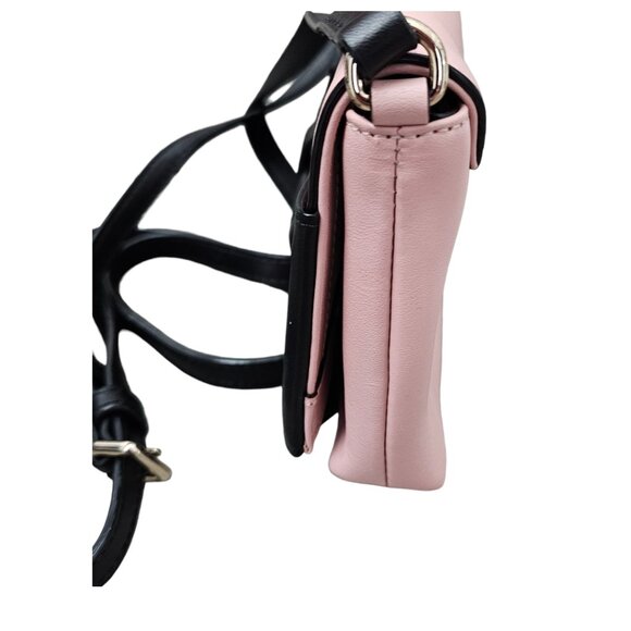 Kate Spade New Hanover Street Aster Bow Beau Pink Black Leather Crossbody Bag - Picture 10 of 15